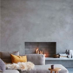 میکروسمنت دکوراتیو دیوار شومینه